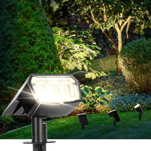 Solar Spot Lights Outdoor 63 LED 3 Lighting,Waterproof IP65 Modes Spotlights for Outside House Yard Garden Landscape Lights 6 Pack (Natural Lihgt)