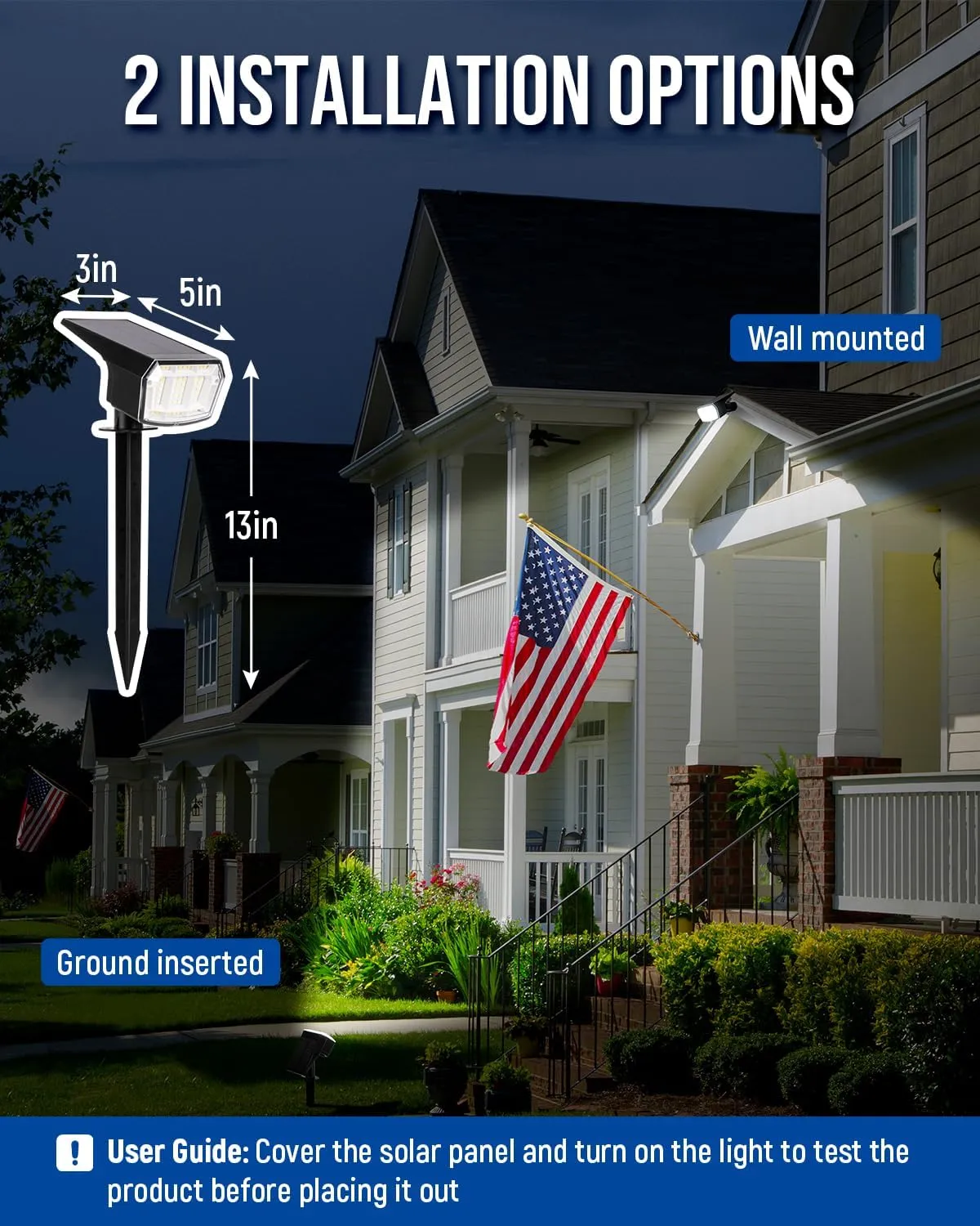 Solar Spot Lights Outdoor Waterproof 10 Pack IP65, 63 LED 3 Lighting Modes Spotlights for Yard Garden House Garage Pathway