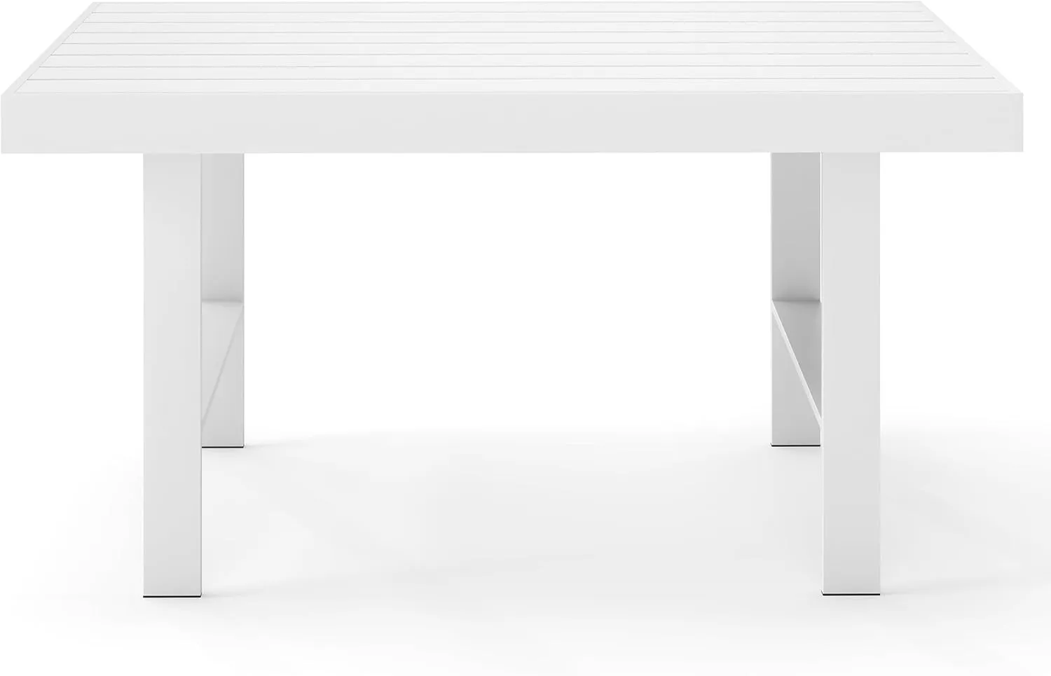 Solaste Aluminum Outdoor Dining Table, All-Weather Rectangle Metal High Patio Coffee Table for Balcony, Garden, Multifunctional Dining Table Coffee Table, Indoor or Outdoor Use, Grey/White