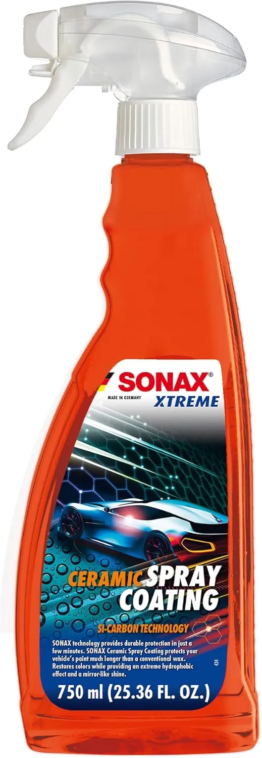 SONAX Ceramic Spray Coating 257400 | Durable Ceramic Technology for High Gloss & Protection | Hydrophobic for All Paint Surfaces | Easy to Apply | Long Lasting Shine & Water Repellent Finish | 750ml