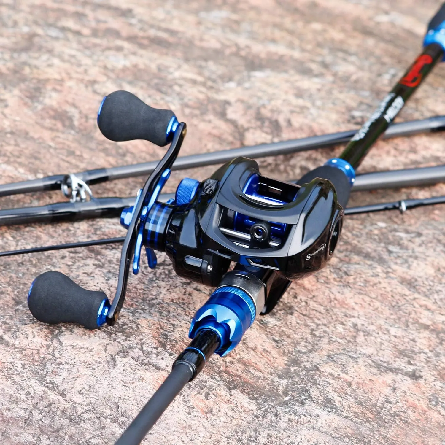 Sougayilang Fishing Reel and Rod Combos,24-Ton Carbon Fiber Fishing Poles with Baitcasting Reel,7.0:1 Gear for Travel Freshwater