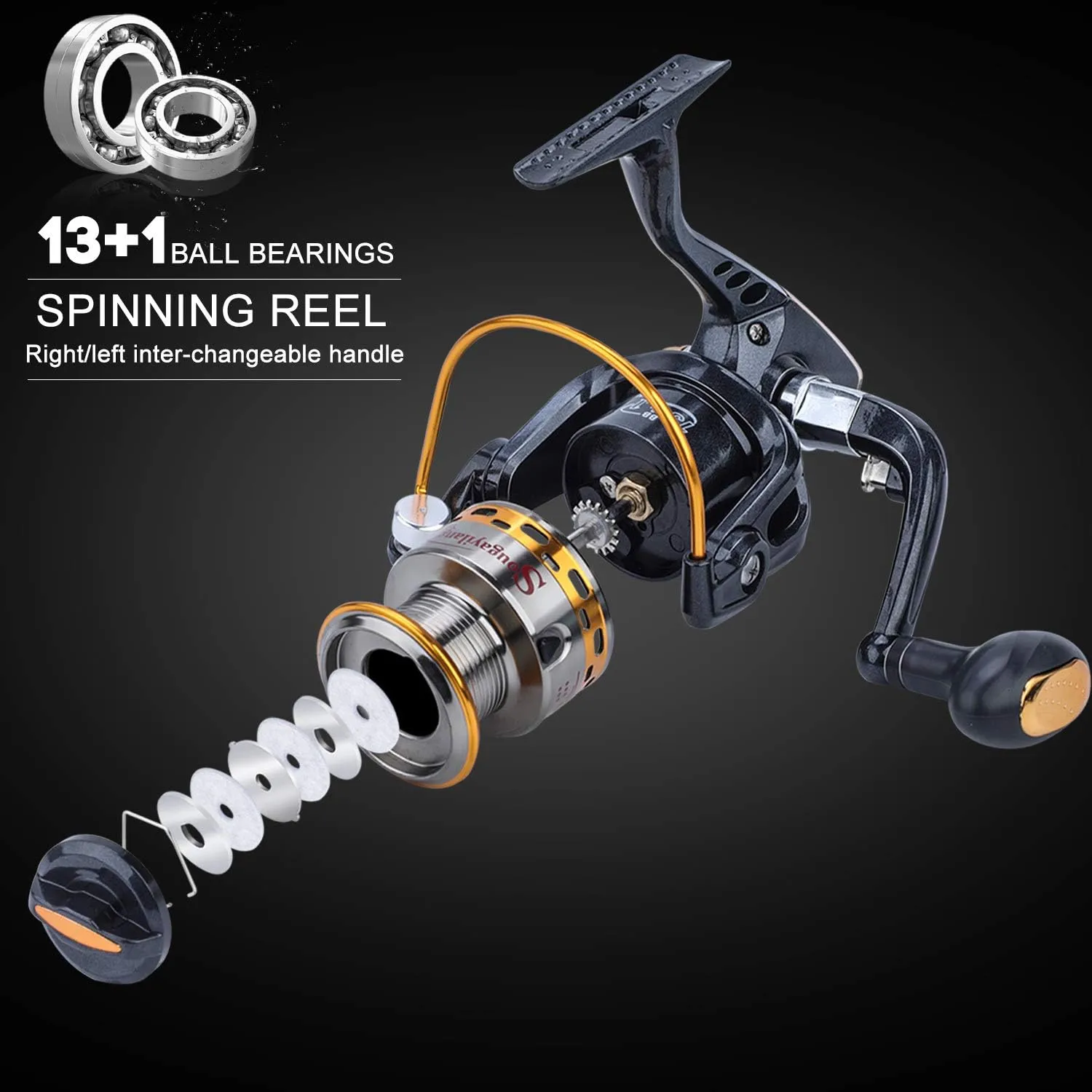 Sougayilang Fishing Rod Reel Combos Carbon Fiber Telescopic Fishing pole with Spinning Reel for Travel Saltwater Freshwater Fishing