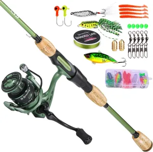 Sougayilang Fishing Rod Reel Combos, Graphite 2Pc Blanks Fishing Pole with Casting & Spinning Reel, Stainless Steel Guides
