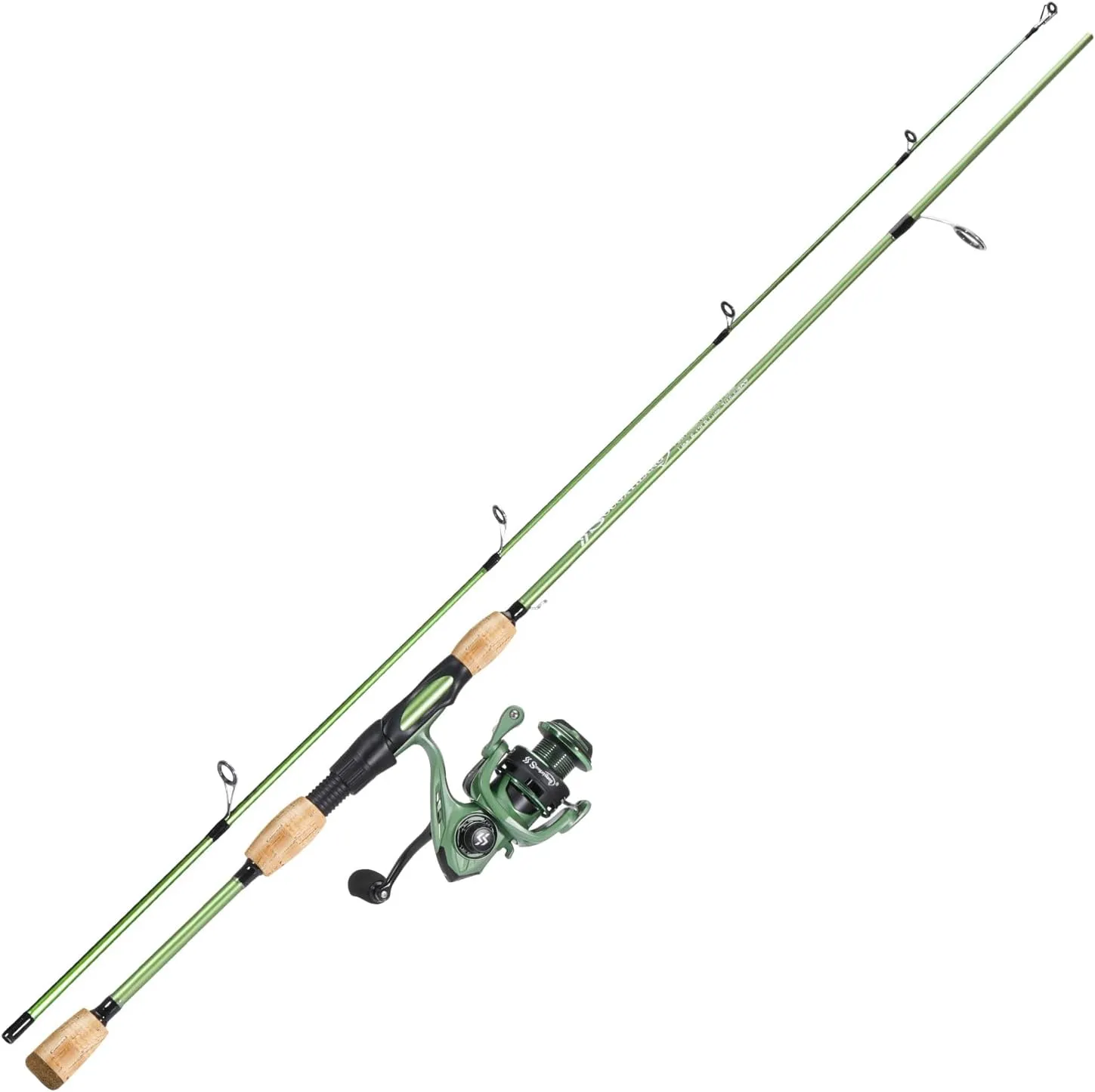 Sougayilang Fishing Rod Reel Combos, Graphite 2Pc Blanks Fishing Pole with Casting & Spinning Reel, Stainless Steel Guides