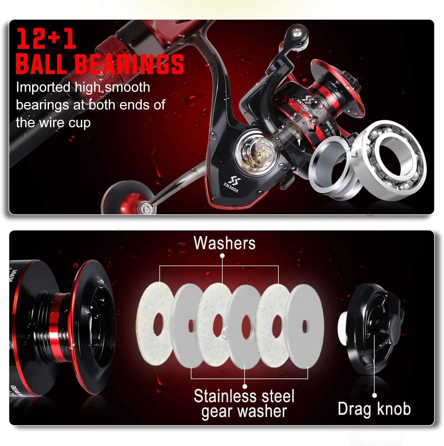 Sougayilang Portable Telescopic Fishing Rod Reel Combos Carbon Fiber Spinning Fishing ploe and Spinning Reel