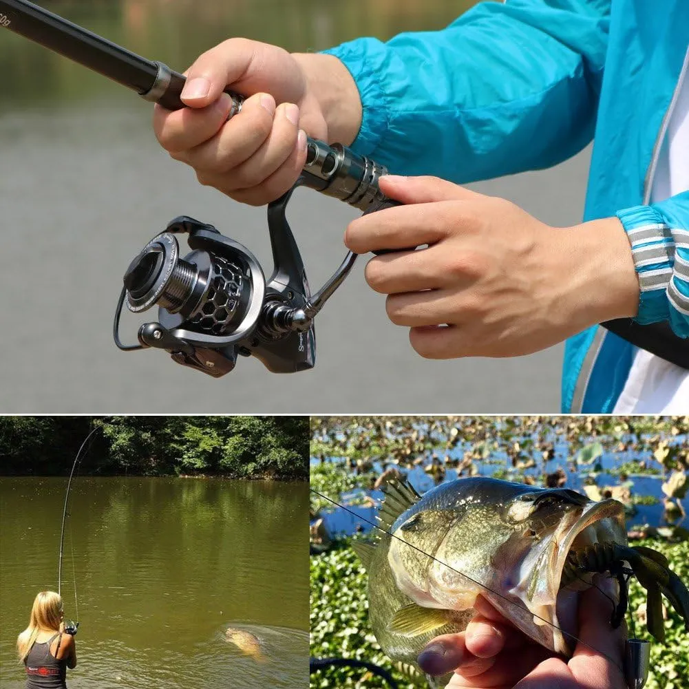 Sougayilang Telescopic Fishing Rod Reel Combos with Carbon Fiber Fishing Pole Spinning Reels and Fishing Accessories