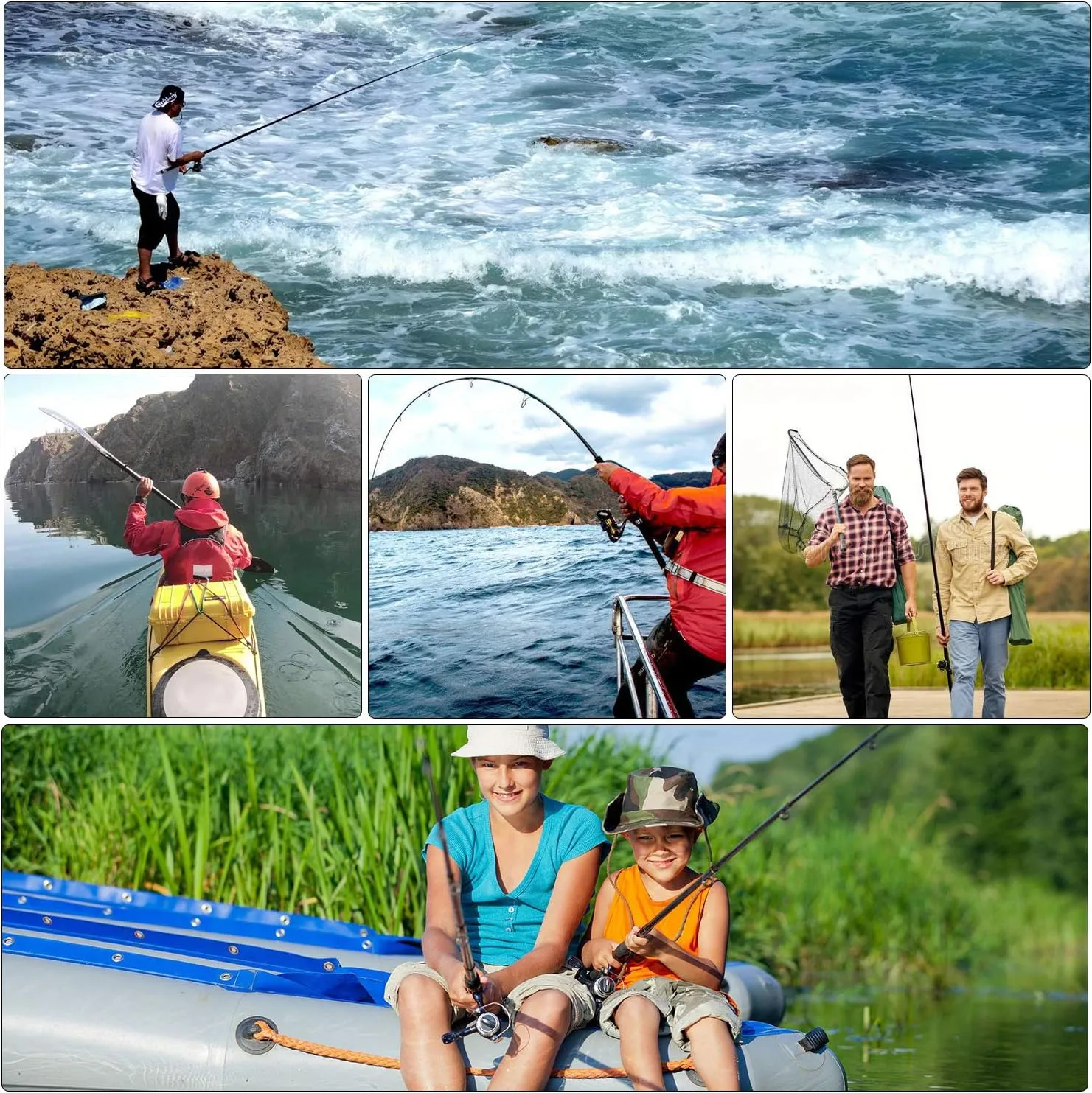 Sougayilang Telescopic Fishing Rod Reel Combos with Carbon Fiber Fishing Pole Spinning Reels and Fishing Accessories