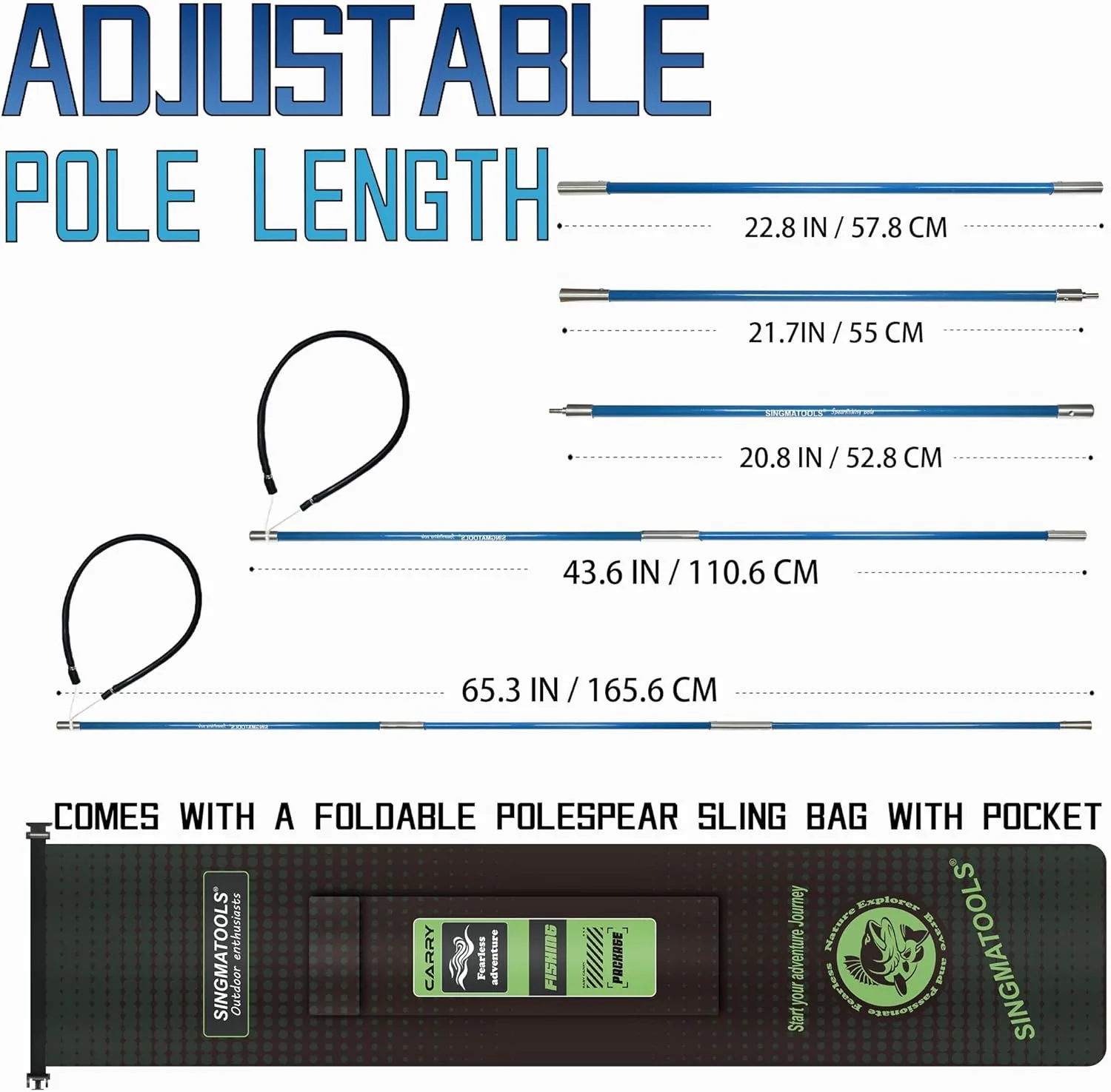 Spearfishing Pole Hawaiian Sling Fishing Spear Set Fiberglass Pole Spear Harpoon Spearfishing Gear