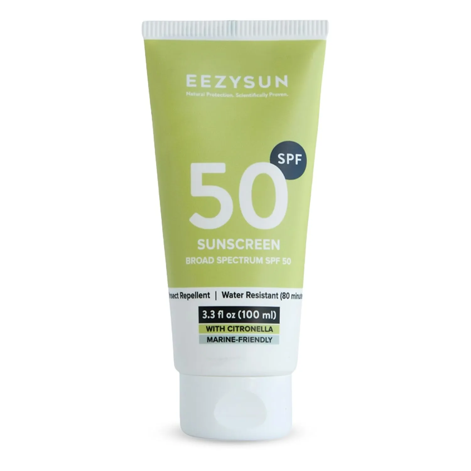 SPF 50 Sunscreen and Insect Repellent - Water-Resistant Sunscreen Travel Size & Bug Repellent with Citronella Oil, Lemongrass, and Neem Oil - Reef-Safe Bug Repellent Outdoor - 3.3 fl oz