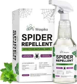 Spider Repellent Indoor & Outdoor Spray with Peppermint Oil, Natural Spider Deterrent, Effective Spider Spray for Home and Garden Use, Safe and Protection Against Spiders and Insects, 16oz