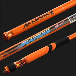 Spinning Fishing Rod 3.6-6.3M,Carbon Fiber Telescopic Fishing Pole Ultra Light Stream,Blue/Orange