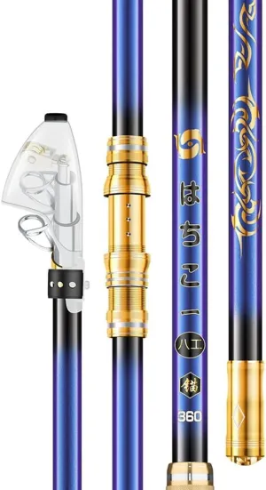 Spinning Fishing Rod Carbon Fiber Super Hard Ultralight Telescopic Fishing Pole 2.7m 3m 3.3m 3.6m 3.9m 4.2m 4.5m Portable Casting Rod Mobile Reel Seat (Size : 4.5m)