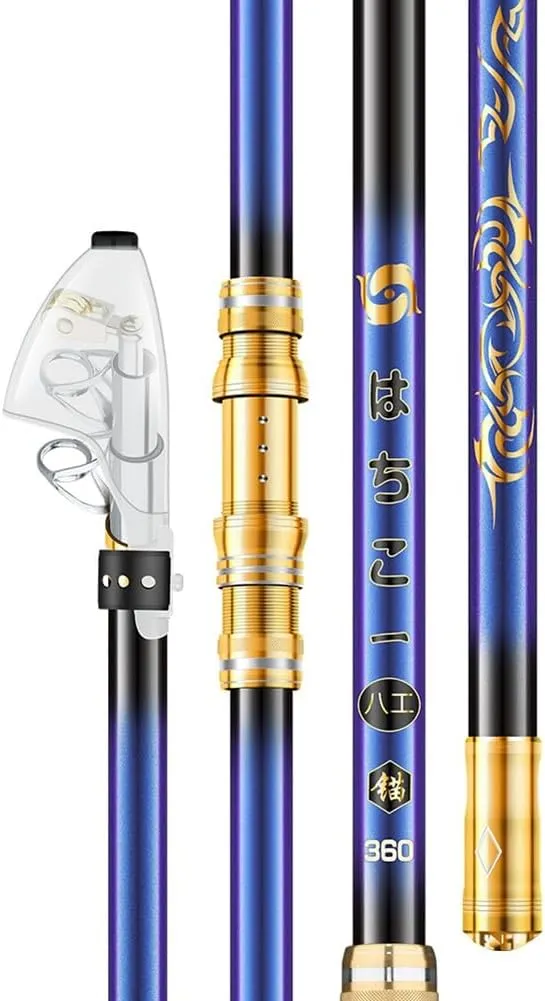 Spinning Fishing Rod Carbon Fiber Super Hard Ultralight Telescopic Fishing Pole 2.7m 3m 3.3m 3.6m 3.9m 4.2m 4.5m Portable Casting Rod Mobile Reel Seat (Size : 4.5m)