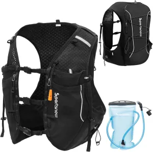 sportsnew Running Vest for Women Men, Lightweight 10L Hydration Backpack with Waterproof Phone Pocket, Breathable Pack for Hiking Trail Running Cycling Marathon