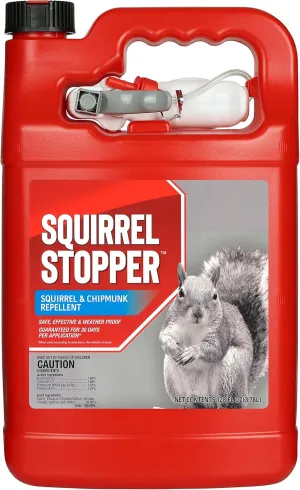 Squirrel Stopper, Liquid Animal Stopper Repellent, All Natural, Effective All Year Round, Safe for People and Pets, No Harsh Chemicals, Ready to Use, Squirrel Repellent - 1 Gallon