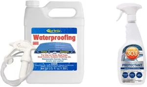 STAR BRITE Waterproofing Spray, Waterproofer   Stain Repellent   UV Protection - 64 OZ & 303 Marine Aerospace Protectant – UV Protection – Repels Dust, Dirt & Staining – Smooth Matte Finish