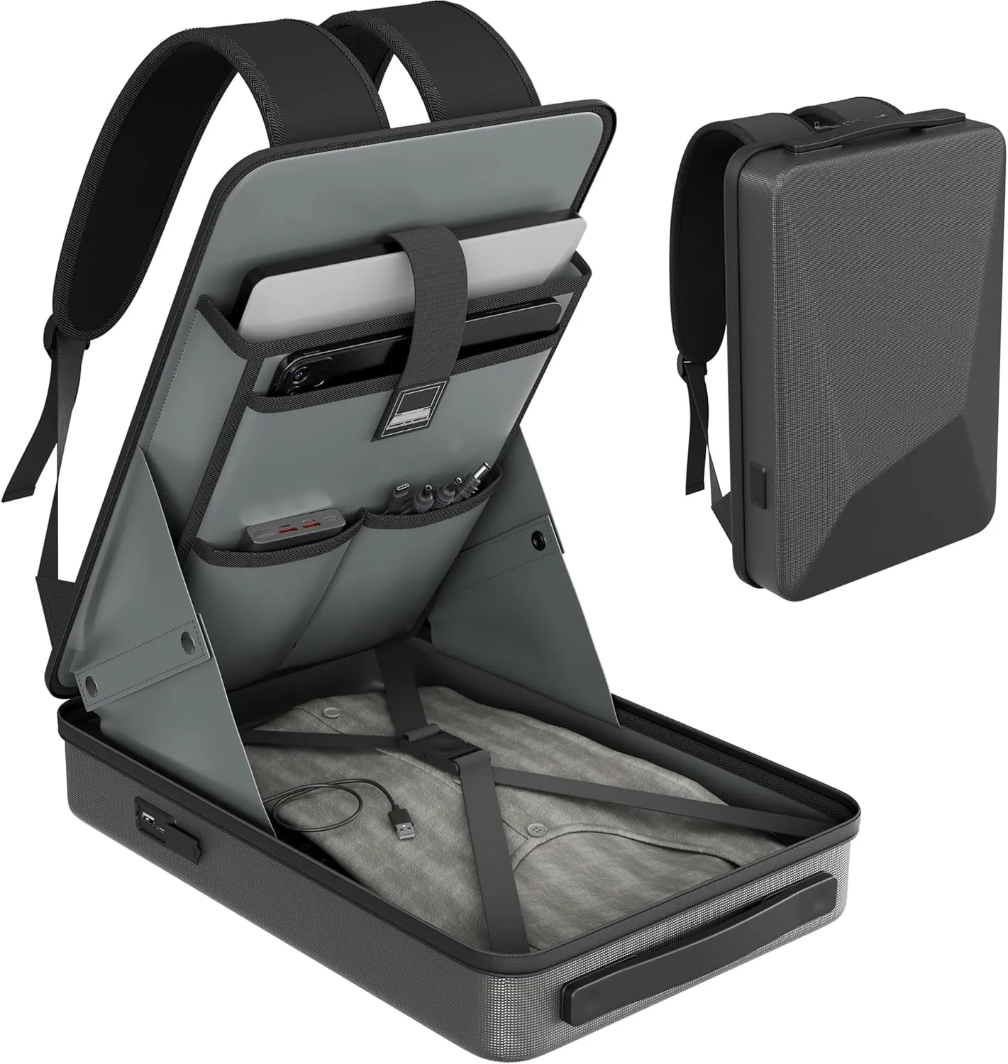 Starlink MINI Backpack, Starlink MINI Case for Power Cables, Battery Adapter & More, Waterproof Travel Bag for Accessories with TSA Lock & Charging Ports, Anti-theft