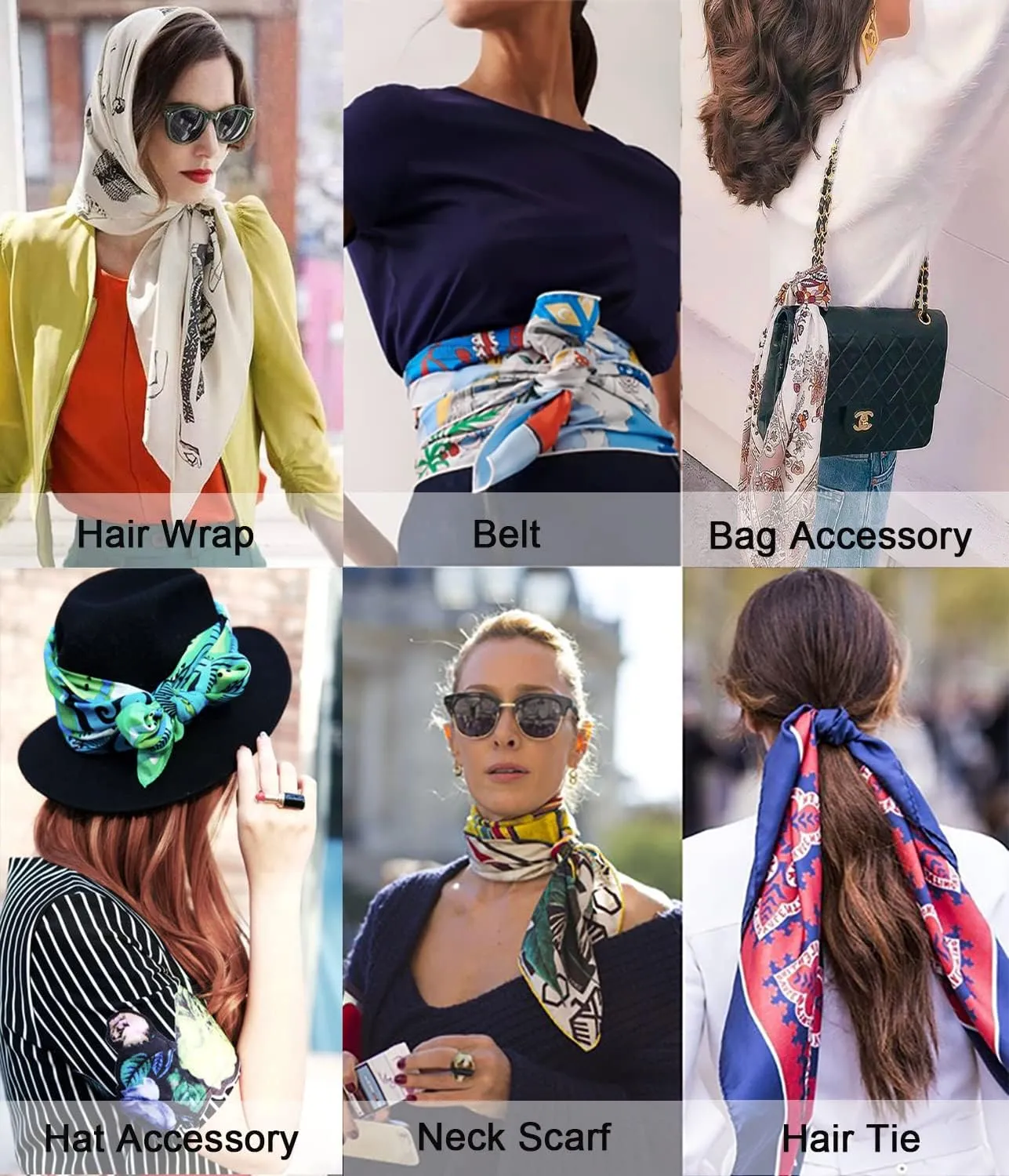 STARWHISPER 100% Pure Mulberry Silk Square Scarf-27''x27 Lightweight Hair Scarves Headscarf Night Sleeping with Gift Packed