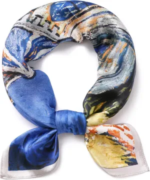 STARWHISPER 100% Pure Mulberry Silk Square Scarf-27''x27 Lightweight Hair Scarves Headscarf Night Sleeping with Gift Packed