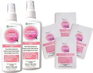 Stay Away EarthKind Mosquitoes Insect Repellent Bundle - Plant-Based, Unscented Mosquito Spray with Picaridin - Safe for Children - 4 oz Bottle (Pack of 2) & Travel Size (Pack of 4)