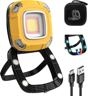 STONEBROOK 2000LM Magnetic Work Light Rechargeable with 9 Modes, led Work Light Rechargeable, IPX5 Waterproof, Camping Light, Foldable, Emergency & Car Repair (6000mAh)