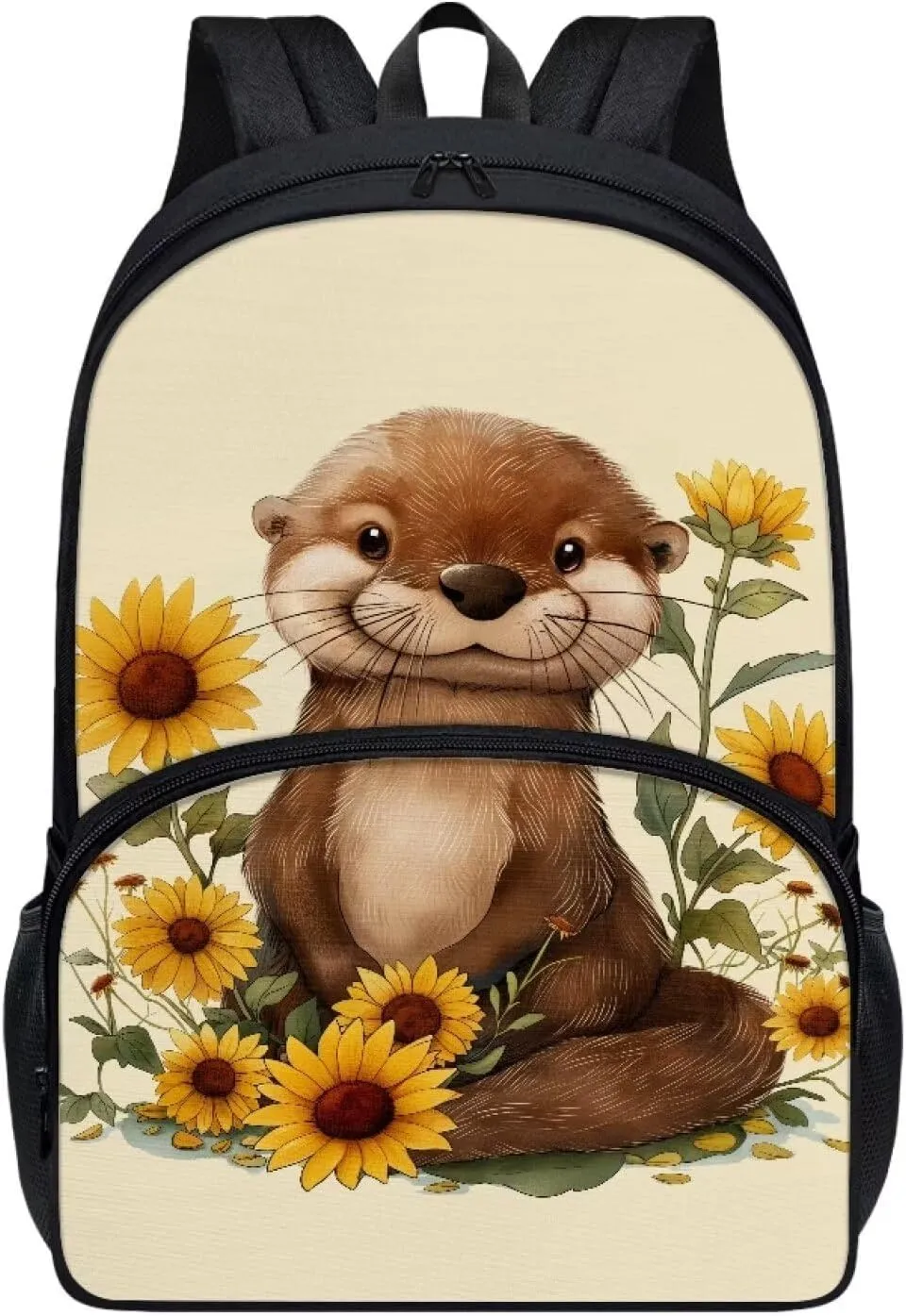 Sunflowers Backpack Lightweight Travel Casual Daypack Sloth Print Portable Bookbag Adjustable Shoulder Bag for Boys Girls，Fit Primary School