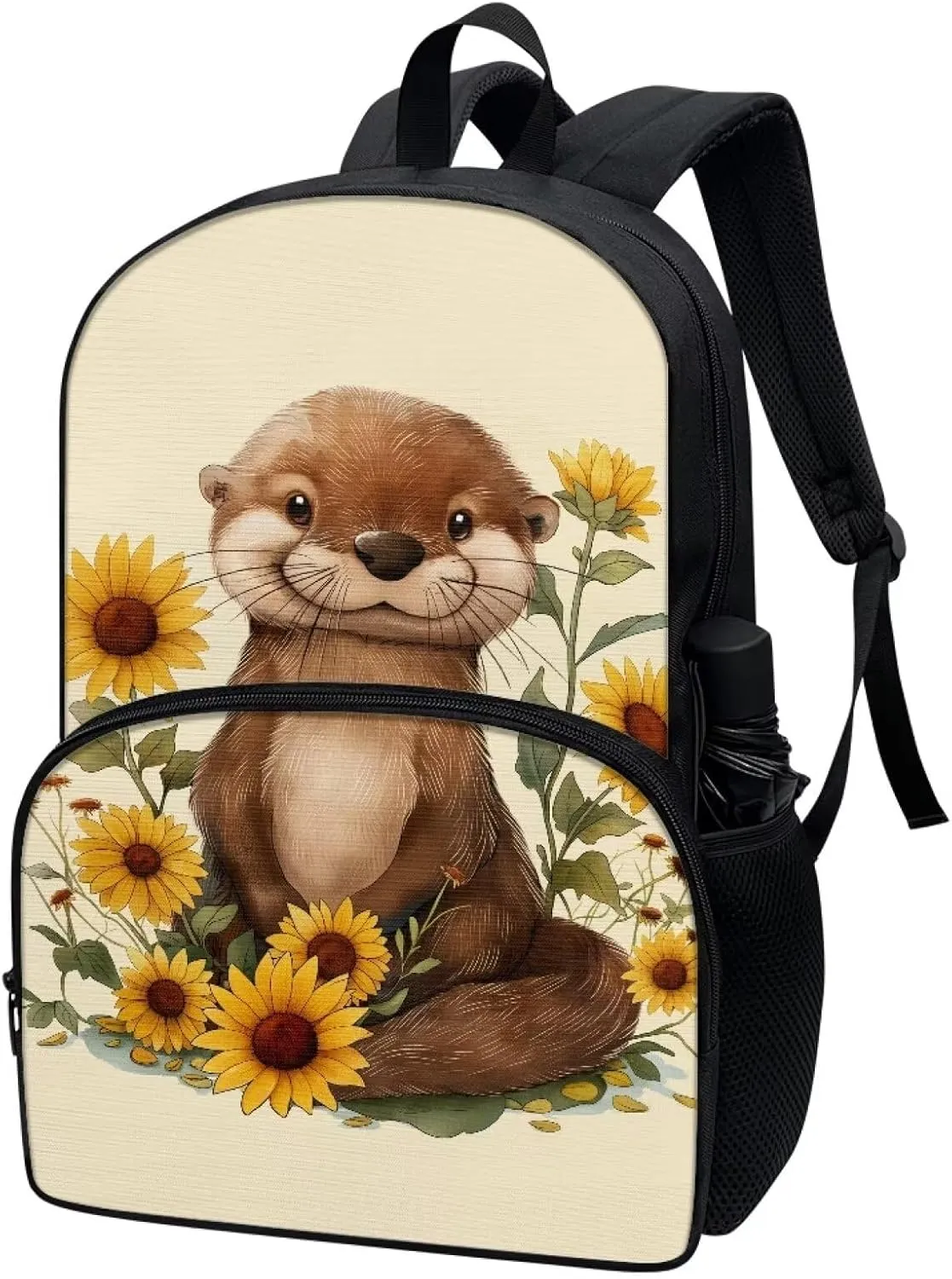 Sunflowers Backpack Lightweight Travel Casual Daypack Sloth Print Portable Bookbag Adjustable Shoulder Bag for Boys Girls，Fit Primary School