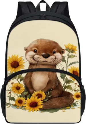 Sunflowers Backpack Lightweight Travel Casual Daypack Sloth Print Portable Bookbag Adjustable Shoulder Bag for Boys Girls，Fit Primary School