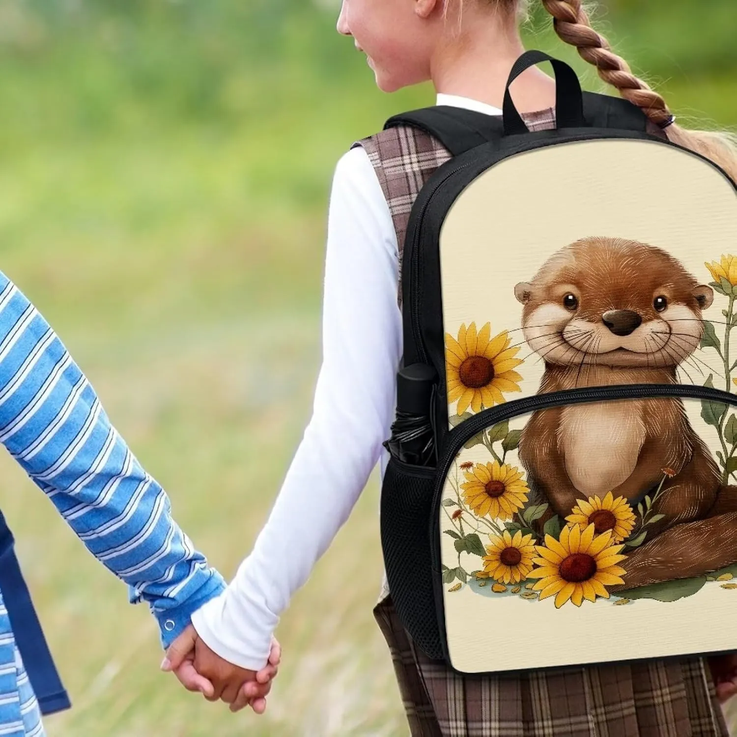 Sunflowers Backpack Lightweight Travel Casual Daypack Sloth Print Portable Bookbag Adjustable Shoulder Bag for Boys Girls，Fit Primary School