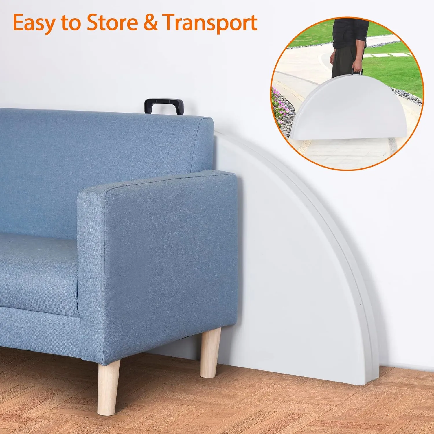 SUPER DEAL 4 Foot Round Folding Card Table, 48" Indoor Outdoor Portable Plastic Kitchen or Camping Picnic Party Wedding Event Table, White