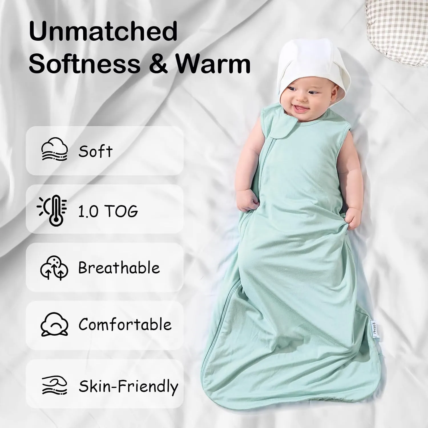 Supersoft Rayon Made from Bamboo Sleep Sack 18-24 Months 1.0 Tog Toddler Sleep Sack 2t Baby Wearable Blanket with 2-Way Zipper Unisex Sleeping Bag for Babies All-year-around (2 Pack) Green & Blue