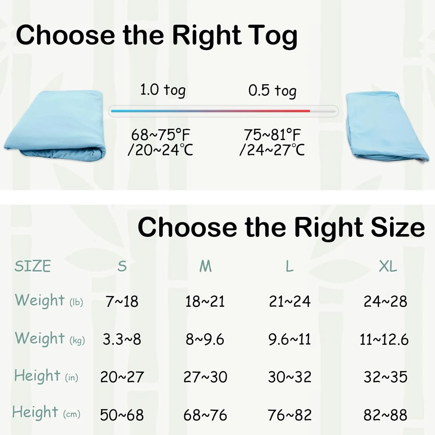 Supersoft Rayon Made from Bamboo Sleep Sack 18-24 Months 1.0 Tog Toddler Sleep Sack 2t Baby Wearable Blanket with 2-Way Zipper Unisex Sleeping Bag for Babies All-year-around (2 Pack) Green & Blue