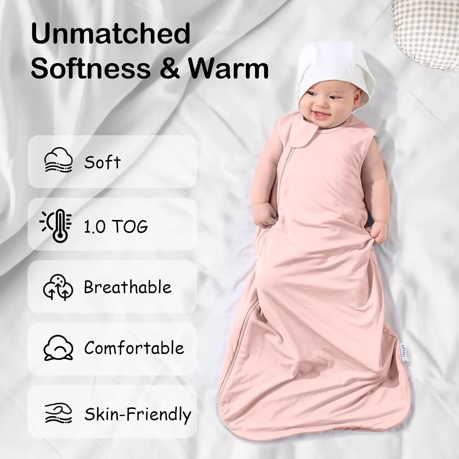 Supersoft Rayon Made from Bamboo Sleep Sack 18-24 Months 1.0 Tog Toddler Sleep Sack 2t Baby Wearable Blanket with 2-Way Zipper Unisex Sleeping Bag for Babies All-year-around - Pink