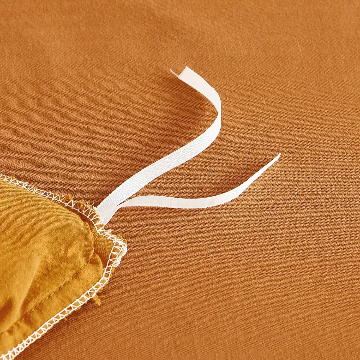 SUSYBAO Burnt Orange Ruffled Duvet Cover Queen 100% Washed Cotton 3 Pieces Set 1 Princess Lace Ruffle Duvet Cover with Zipper Ties 2 Pillow Shams Cute Decorative Ruffled Bedding Set Soft