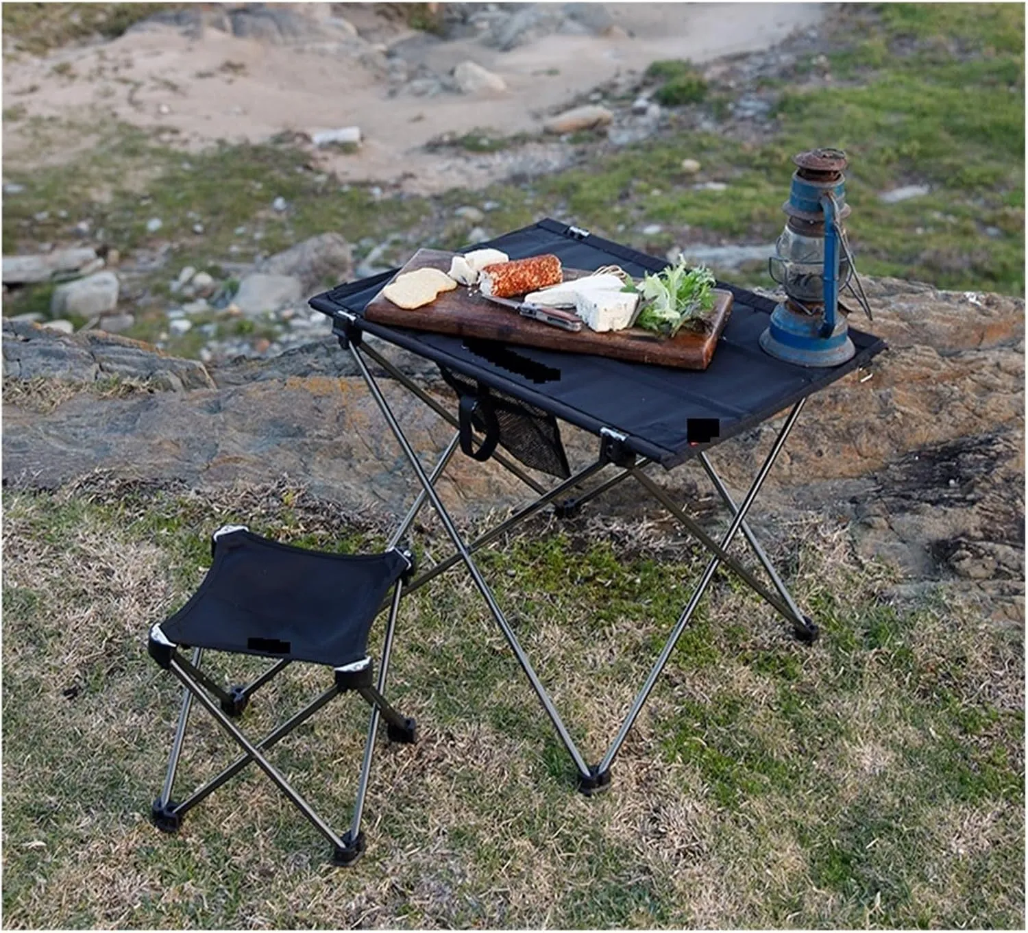 Tables and airs Camping Table Collapsible Portable Roll Up Outdoor Foldable Fishing Table Ultralight Folding Picnic Table Adjustable (Table L)