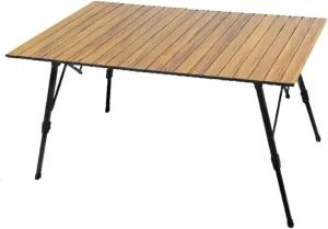Tables and airs Outdoor Folding Table Wood Grain Alloy Egg Roll Table Large Lifting Camping Table Portable Camping Plate Table Adjustable (90type)
