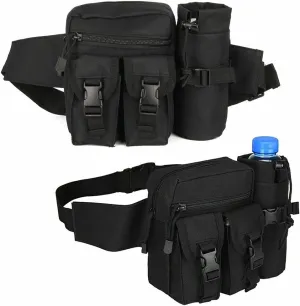 Tactical Fanny Pack Bumbag Waist Bag Military Hip Belt Outdoor Hiking Fishing Suitable for Hiking Mountaineering Fishing (Black)