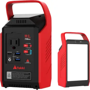 Takki 99Wh Portable Power Station, Solar Generator with Camping Gear Light AC Outlet Peak 120W Battery Pack for Camping Home Laptops Outdoor Emergency Power Outage