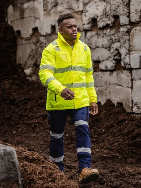 Taped Hi-Vis Heated Bisley Jacket with Hood