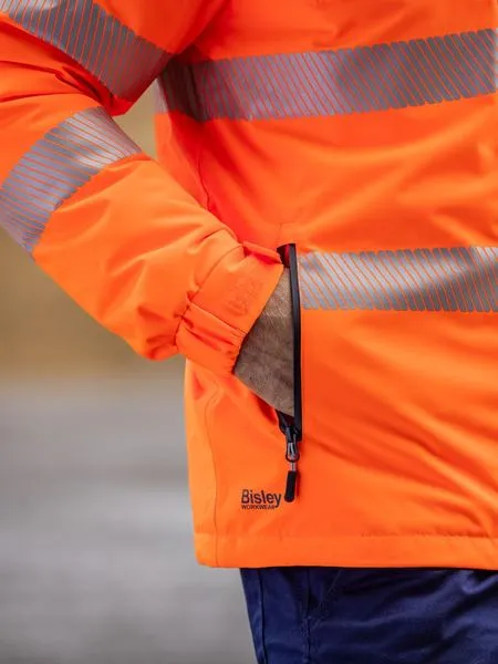 Taped Hi-Vis Heated Bisley Jacket with Hood