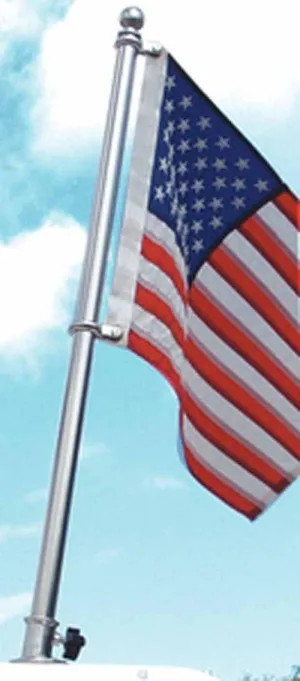 TaylorMade Products, Flag Pole Set, Polished Stainless Steel