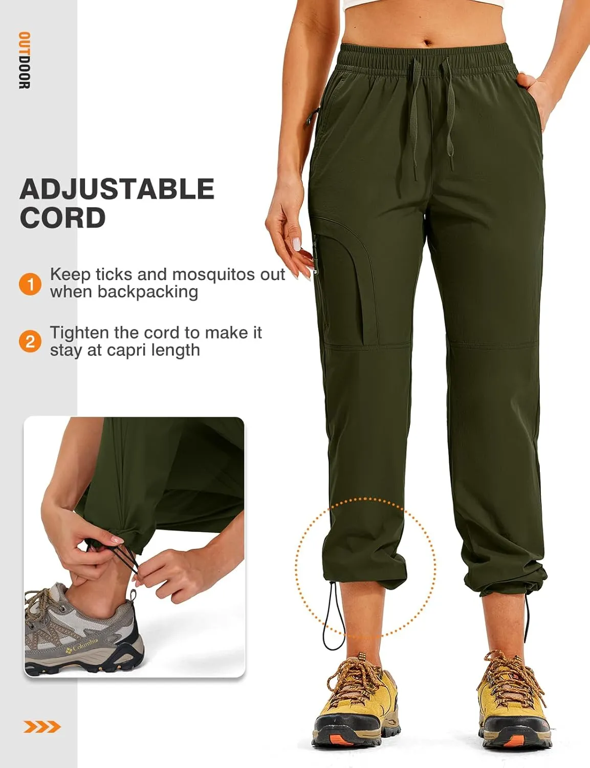 TBMPOY Women's Hiking Pants Water Resistant Lightweight Quick Dry Cargo Travel Fishing Work Camping Pant with 4 Pockets