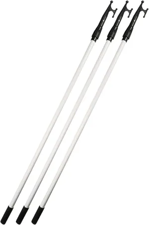 Telescopic Aluminum Pole Boat Hook, 3-PCS Pool Rescue Hook with Pole, Water Rescue Equipment from 4 Ft. (120 cm) to 8 Ft. (240 cm)