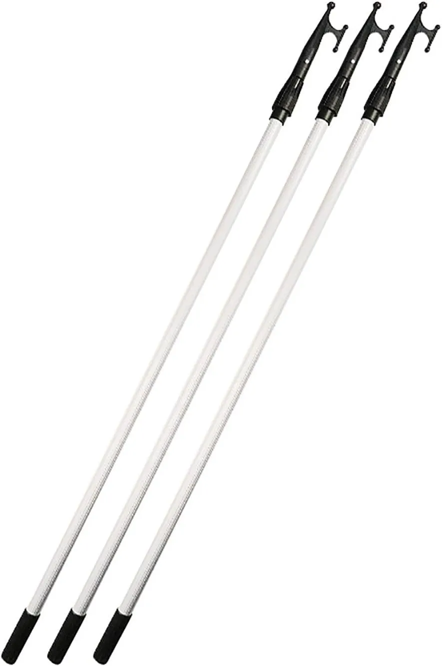 Telescopic Aluminum Pole Boat Hook, 3-PCS Pool Rescue Hook with Pole, Water Rescue Equipment from 4 Ft. (120 cm) to 8 Ft. (240 cm)
