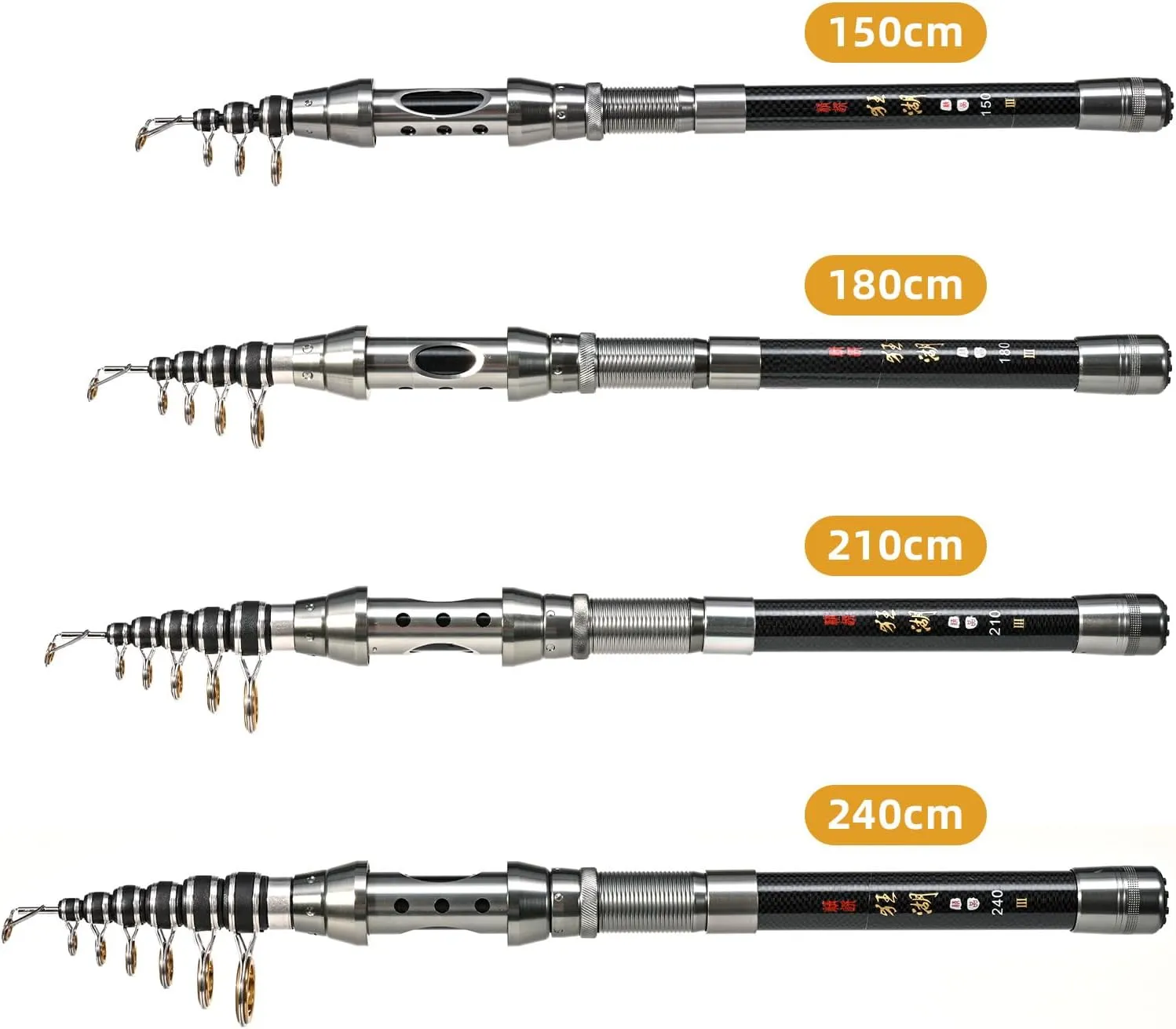 Telescopic Fishing Pole Kit, Lightweight Carbon Fiber Rod, Versatile Fishing Reel, Fish Lip Gripper, Pliers, Tackle Bag, for Anglers on The Go