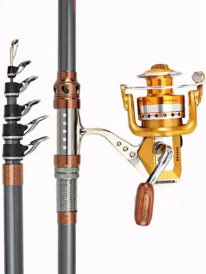 Telescopic Fishing Rod and Spinning Reel Combo Set Casting Fishing Pole Carbon Super Stiff Ultralight Portable Sea Rod 3.6M 3.9M 4.2M 4.5M 5.4M 6.3M for Men Women(Size:4.2M)