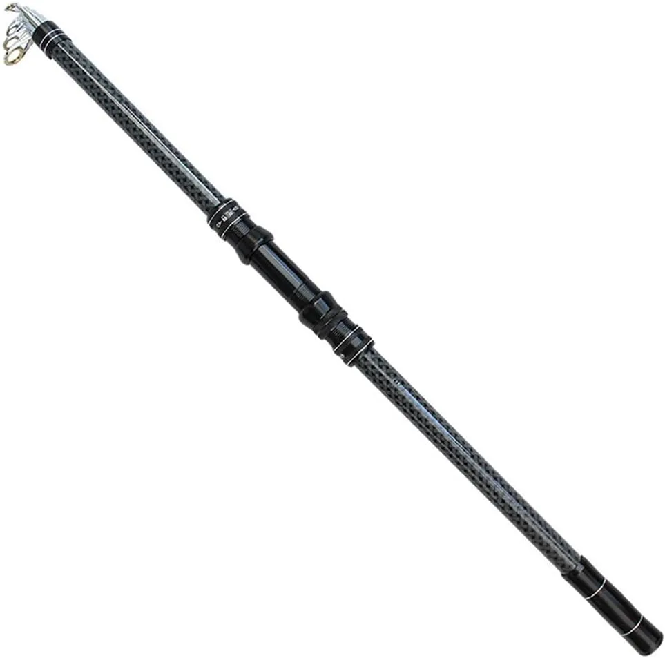Telescopic Fishing Rod Carbon Casting Fishing Pole Super Stiff Ultralight Portable Sea Rod 2.1M 2.4M 2.7M 3M 3.6M 3.9M 4.2M 4.5M for Men Women(Size:2.7M)