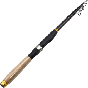 Telescopic Fishing Rod, Carbon Fiber Rotating Telescoping Pole with 8 Guide Rings & Cork Handle Multifunctional for Travel Saltwater Freshwater Fishing