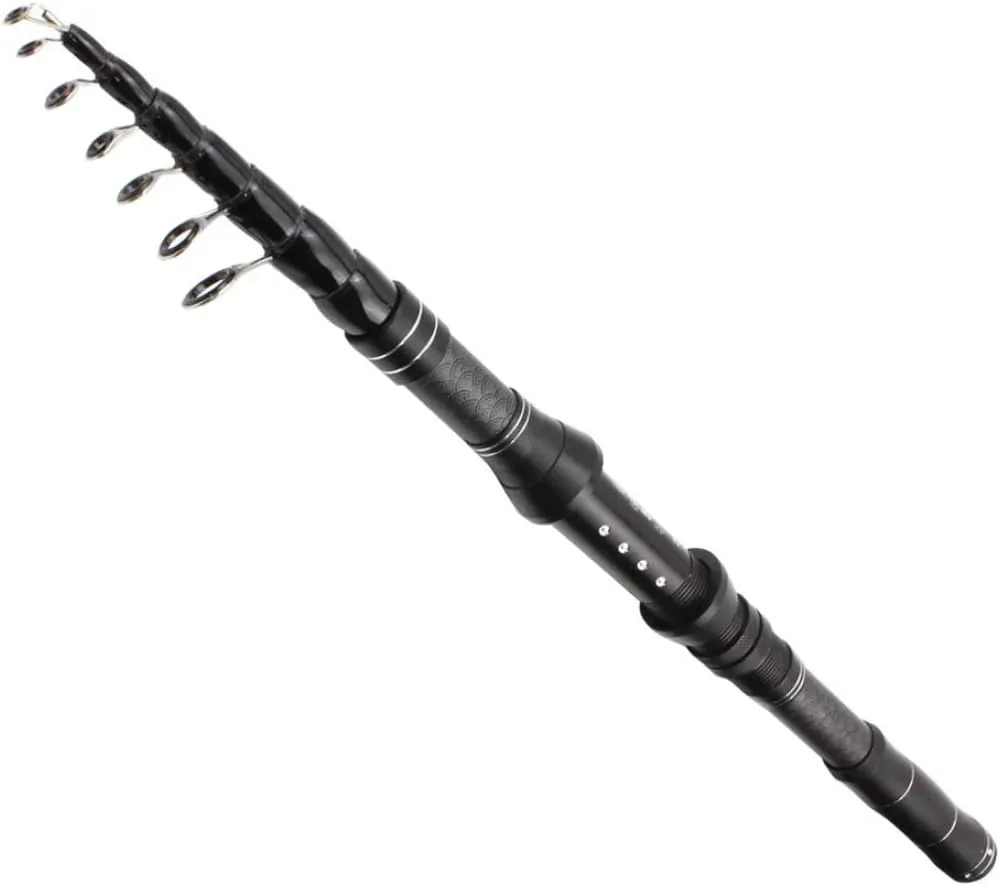 Telescopic Fishing Rod Carbon Fiber Spinning Pole Fishing Tackle Tools 2.1m Carbon Fiber Fishing Rod