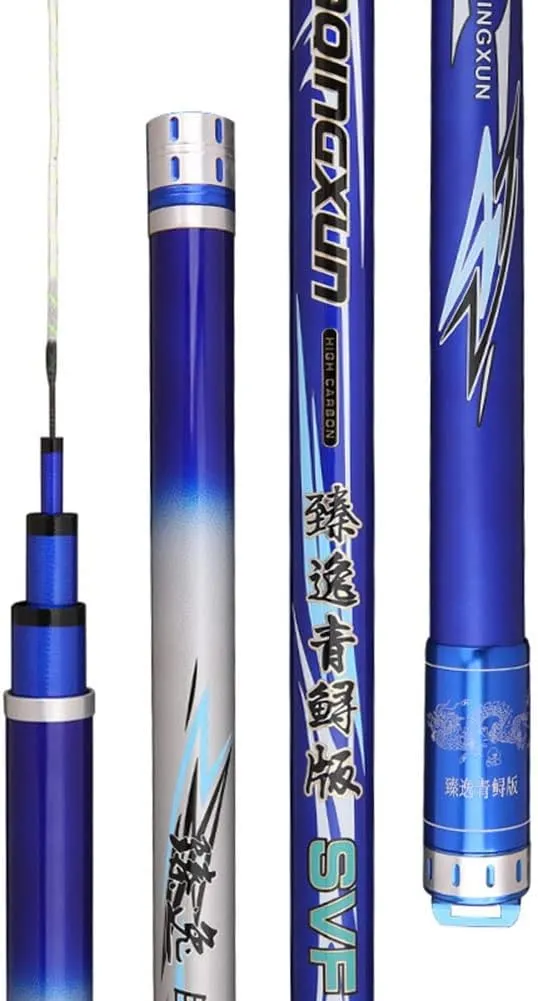Telescopic Fishing Rod Carbon Fiber Super Hard Ultralight Hand Pole Fishing Big Fish 3.6m 3.9m 4.5m 4.8m 5.4m 5.7m 6.3m 7.2m 8m 9m Rivers Streams Lakes Pond